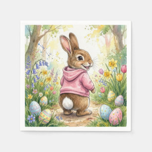 Osterhase in einem Frühlingsgarten Serviette