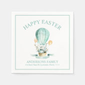 Osterhase in einem Heißluftballon Napkins Serviette (Vorderseite)