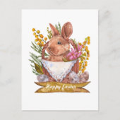 Osterhase in einem Korb Postkarte (Vorderseite)
