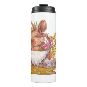 Osterhase in einem Korb Thermosbecher (Vorderseite)