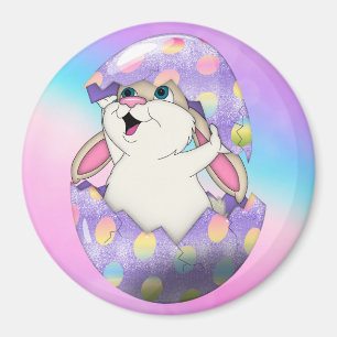 Osterhase in einem Polka-gepunkteten Ei-Magneten Magnet