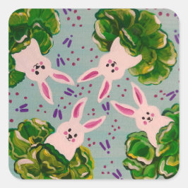 Osterhase in Kohl Quadratischer Aufkleber