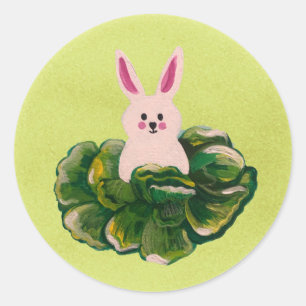 Osterhase in Kohl Runder Aufkleber