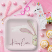 Osterhase in Rosa Pappteller (Party)