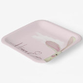 Osterhase in Rosa Pappteller (Gewinkelt)