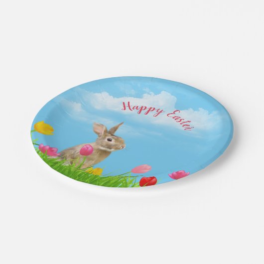 Osterhase in Tulip Pappteller (Schrägansicht)