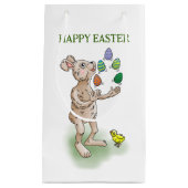 Osterhase jongliert kleine geschenktüte (Vorderseite)