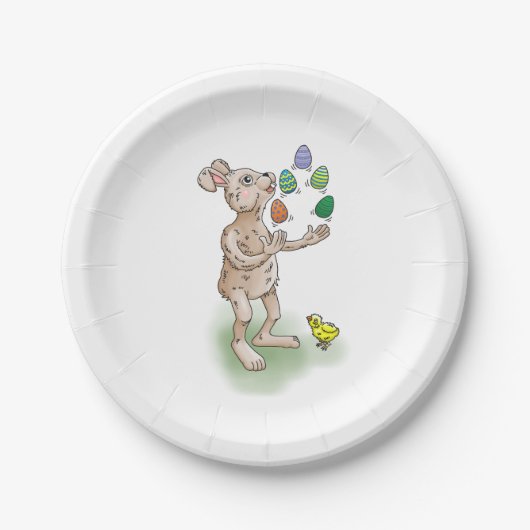 Osterhase jongliert pappteller (Vorderseite)