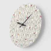 Osterhase: Joyful Seamless Fun. Große Wanduhr (Winkel)
