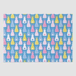 Osterhase Kaninchen Blaues Muster Seidenpapier