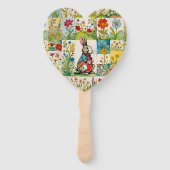 Osterhase Kaninchen Floral Patchwork Fächer (Rückseite)