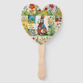 Osterhase Kaninchen Floral Patchwork Fächer (Vorderseite)