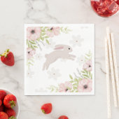 Osterhase Kaninchen Rosa Blumen Serviette (Beispiel)