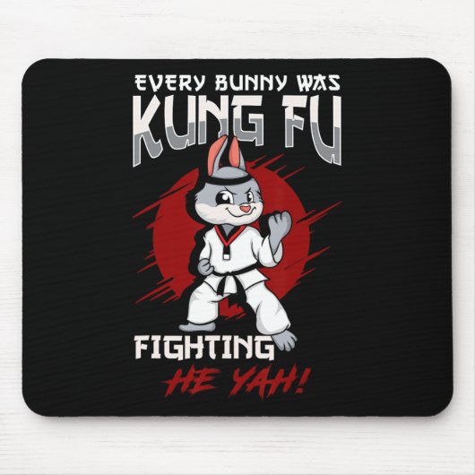 Osterhase Karate Jeder Hase war Kung Fu Kampf Mousepad (Vorne)