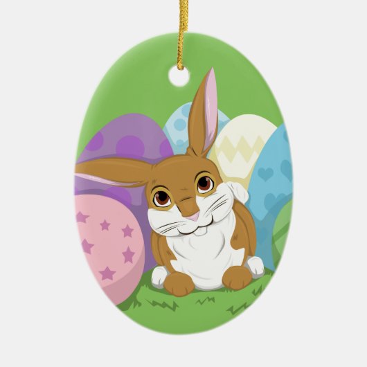 Osterhase Keramik Ornament (Vorne)
