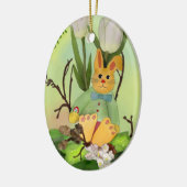Osterhase Keramik Ornament (Links)