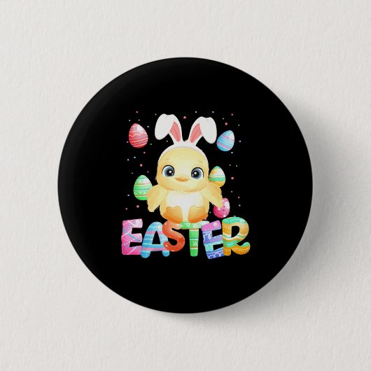 Osterhase Küken Osterhuhn Design Button (Vorderseite)