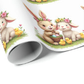 Osterhase & Lamm | Frühlingsblumen und -kiche Nied Geschenkpapier (Rolleneckpunkt)