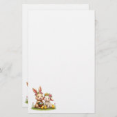 Osterhase & Lamm | Niedliche Frühlingsblumen und - Briefpapier (Vorne/Hinten)