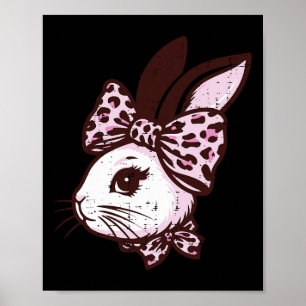 Osterhase Leopard Band Süße Häschen Mädchen Kinder Poster