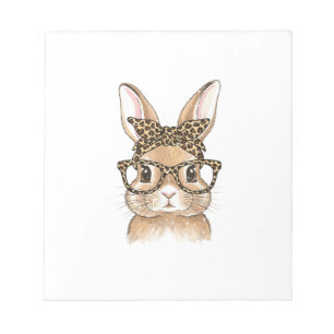 Osterhase Leopard Brille Bandana Hase Frauen  Notizblock