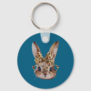 Osterhase Leopard Brille Bandana Kaninchen Kinder Schlüsselanhänger
