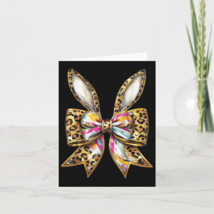 Osterhase Leopard Coquette Bow Happy Oster Gir Karte