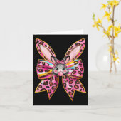 Osterhase Leopard Coquette Bow Ostertag Karte (Gelbe Blume)