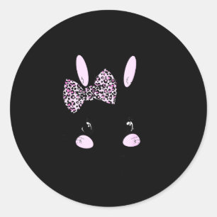 Osterhase Leopard-Schlips Ostertag Frauen Mädchen Runder Aufkleber