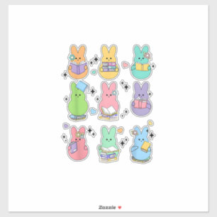 Osterhase liest Bücher Ostertag Bibliothekar Lehre Aufkleber