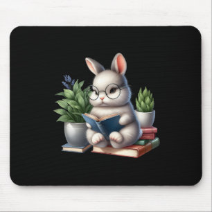 Osterhase liest süße Häschen-Buchliebhaber Lesend Mousepad