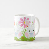 Osterhase - Little Blue Bunny mit Blume Kaffeetasse (VorderseiteRechts)