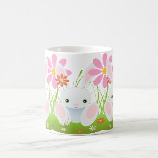 Osterhase - Little Blue Bunny mit Blume Kaffeetasse (Mittel)