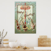 Osterhase-Maibaum-Tanzband Poster (Küche)