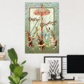 Osterhase-Maibaum-Tanzband Poster (Heimbüro)
