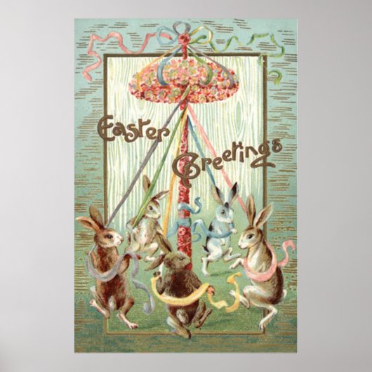 Osterhase-Maibaum-Tanzband Poster (Vorne)