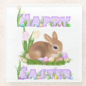 Osterhase (Mauve) Glasuntersetzer (Vorderseite)