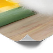 Osterhase mit Affodien und Ostereiern Poster (Ecke)