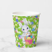Osterhase mit Basket Egg Party Pappbecher (Rückseite)
