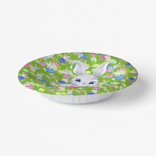 Osterhase mit Basket Egg Party Pappteller (Gewinkelt)