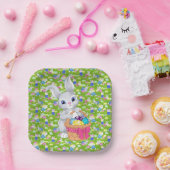 Osterhase mit Basket Egg Party Pappteller (Party)