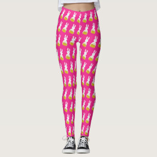 Osterhase mit Basket Fuchsia Hintergrund Leggings