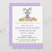 Osterhase mit Basketball Ei Hunt Einladung (Vorne/Hinten)