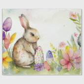 Osterhase mit bemalten Eiern im Garten Geschenkpapier (Flach)