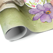 Osterhase mit bemalten Eiern im Garten Geschenkpapier (Rolleneckpunkt)