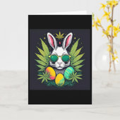 Osterhase mit Blättertag Karte (Gelbe Blume)