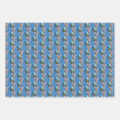 Osterhase mit blauer Schleife - Geschenkpapier Set (Vorderseite 3)