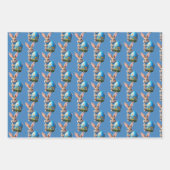 Osterhase mit blauer Schleife - Geschenkpapier Set (Vorderseite 2)