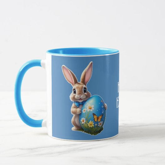 Osterhase mit blauer Schleife -  Tasse (Links)