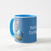 Osterhase mit blauer Schleife -  Tasse (Vorderseite Links)